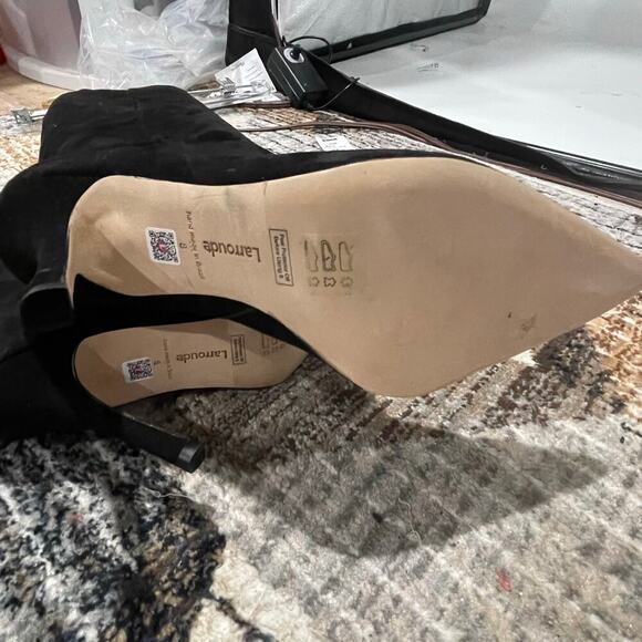 Larroudé Closed Pointed Toe Comfort Kate Boot In Black Suede Leather Size 9 NWOB - Picture 11 of 12